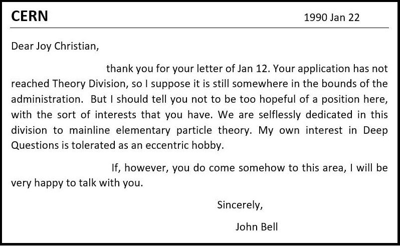 John Bell's letter
